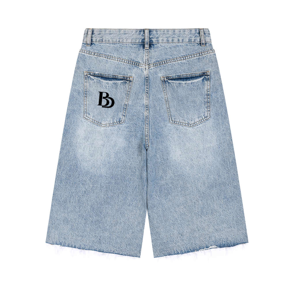 BLK DIASPORA Men’s Vintage Wide Leg Denim Shorts