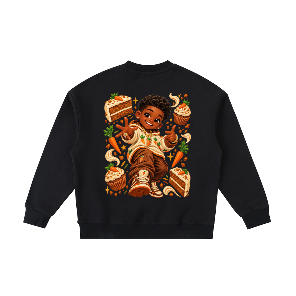 Amani S Carrot Cake Essential Fleece Kids' Crewneck Sweatshirt