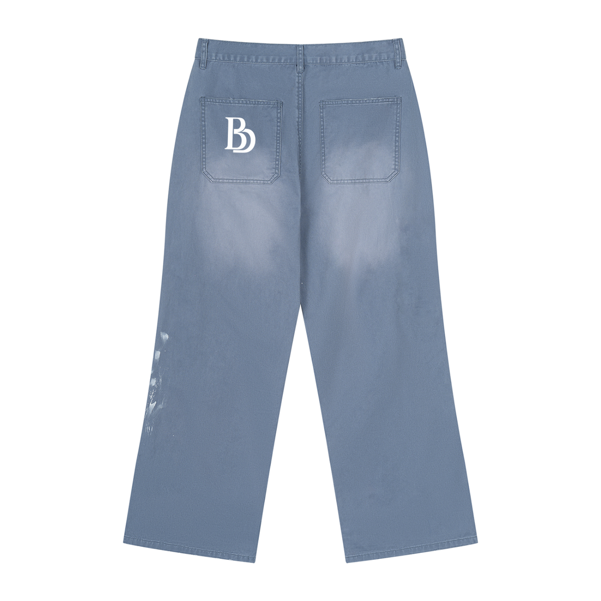 BLK DIASPORA Men's Vintage Wash Splatter Denim Jeans