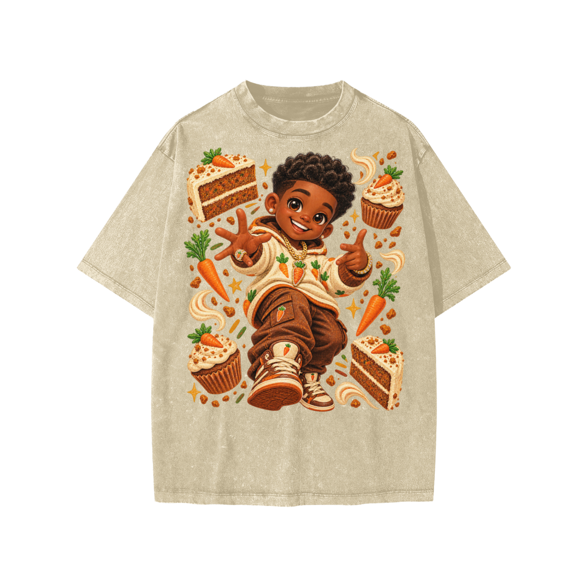 Amani S Carrot Cake Snow Washed Kids' T-Shirt