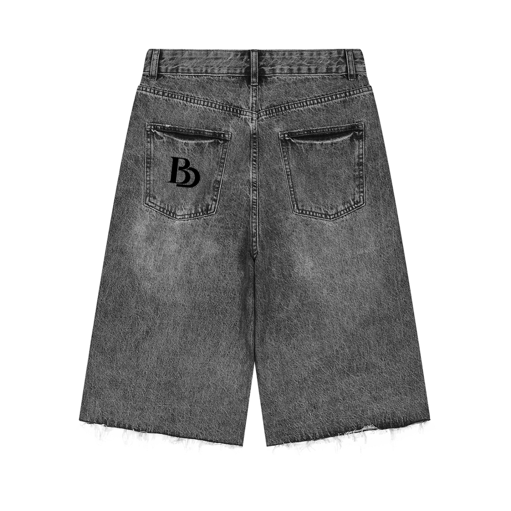 BLK DIASPORA Men’s Vintage Wide Leg Denim Shorts