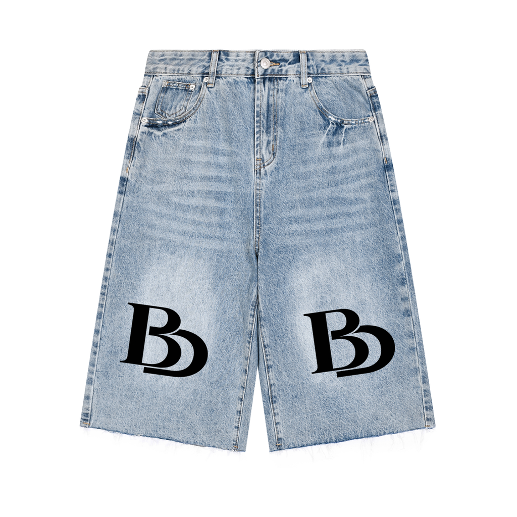 BLK DIASPORA Men’s Vintage Wide Leg Denim Shorts
