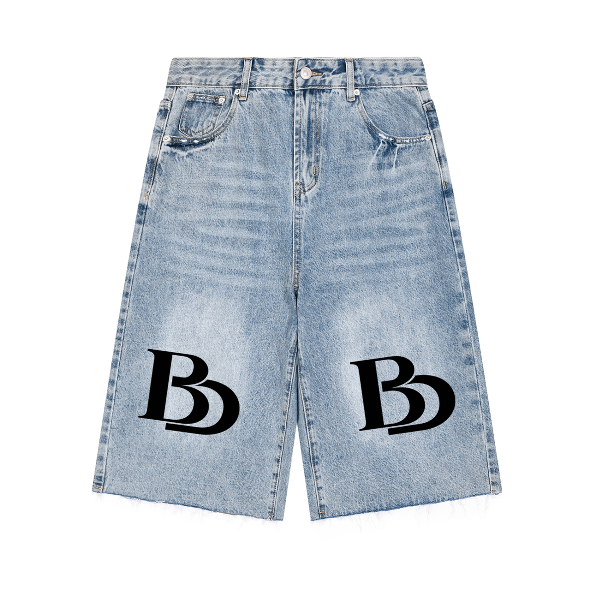 BLK DIASPORA Men’s Vintage Wide Leg Denim Shorts