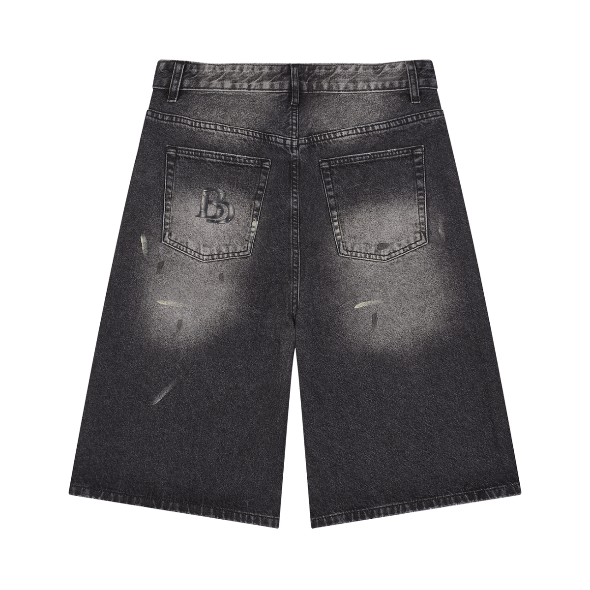 BLK DIASPORA Men’s Vintage Wash Wide Leg Denim Shorts
