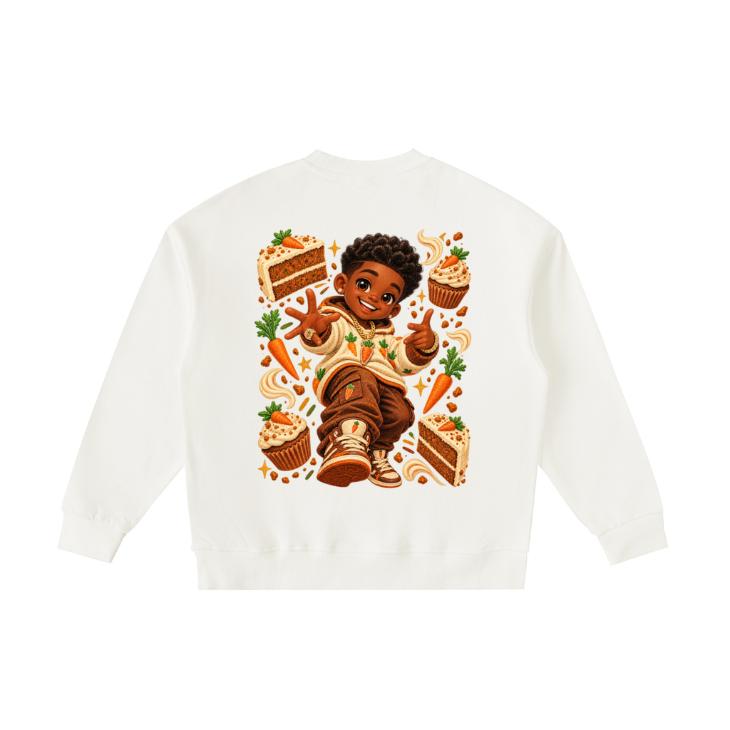 Amani S Carrot Cake Essential Fleece Kids' Crewneck Sweatshirt