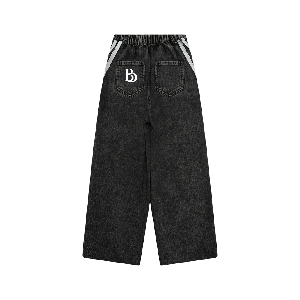BLK DIASPORA Kid’s Vintage Wash Side Stripe Jeans