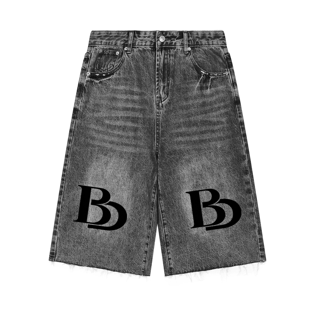 BLK DIASPORA Men’s Vintage Wide Leg Denim Shorts